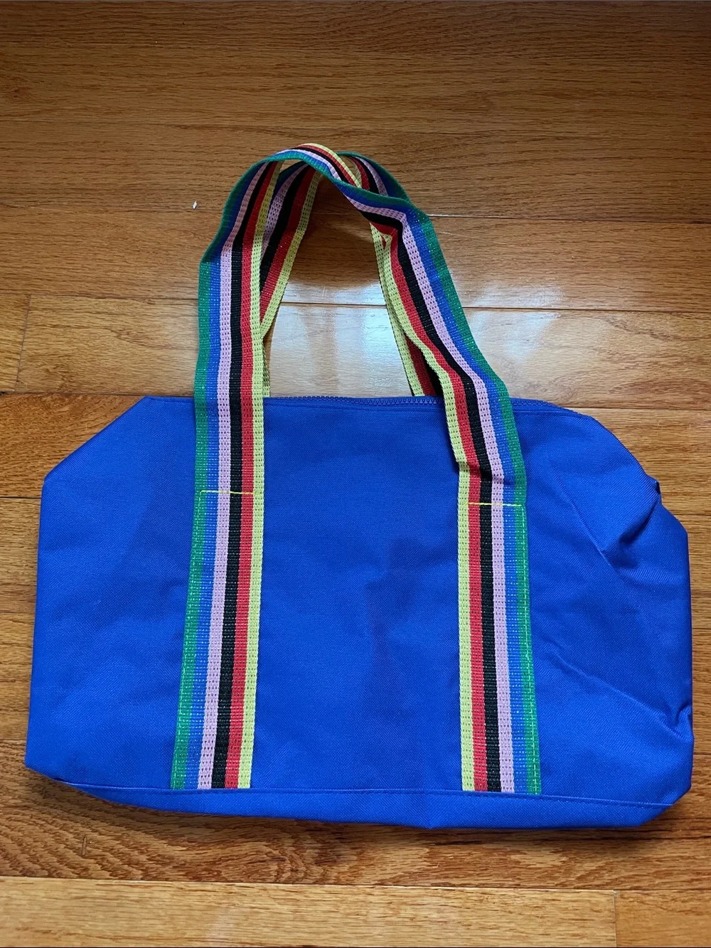 Bloomingdale's Royal Blue Mini Duffel with 🌈 Straps